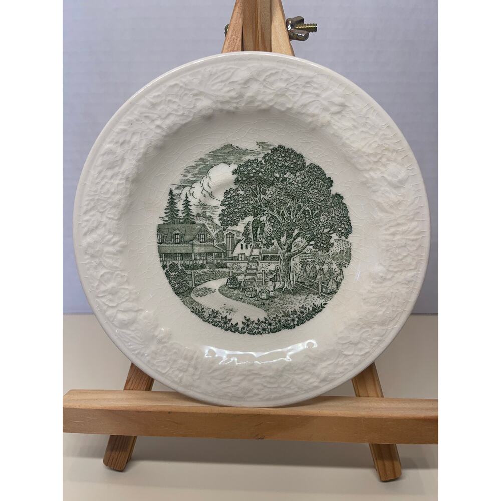 Vintage Green Homer Laughlin Pastoral Bread & Butter Plate Harvest 6 5/8”